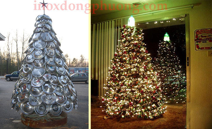 Những cây thông Noel độc đáo chỉ có thể được làm = inox bóng gương